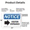 Signmission Visitor Entrance Right Arrow OSHA Notice Sign, Plastic, 24in W x 18in L, 2PK OS-2PACK-NS-P-1824-L-18880 - alternate 4